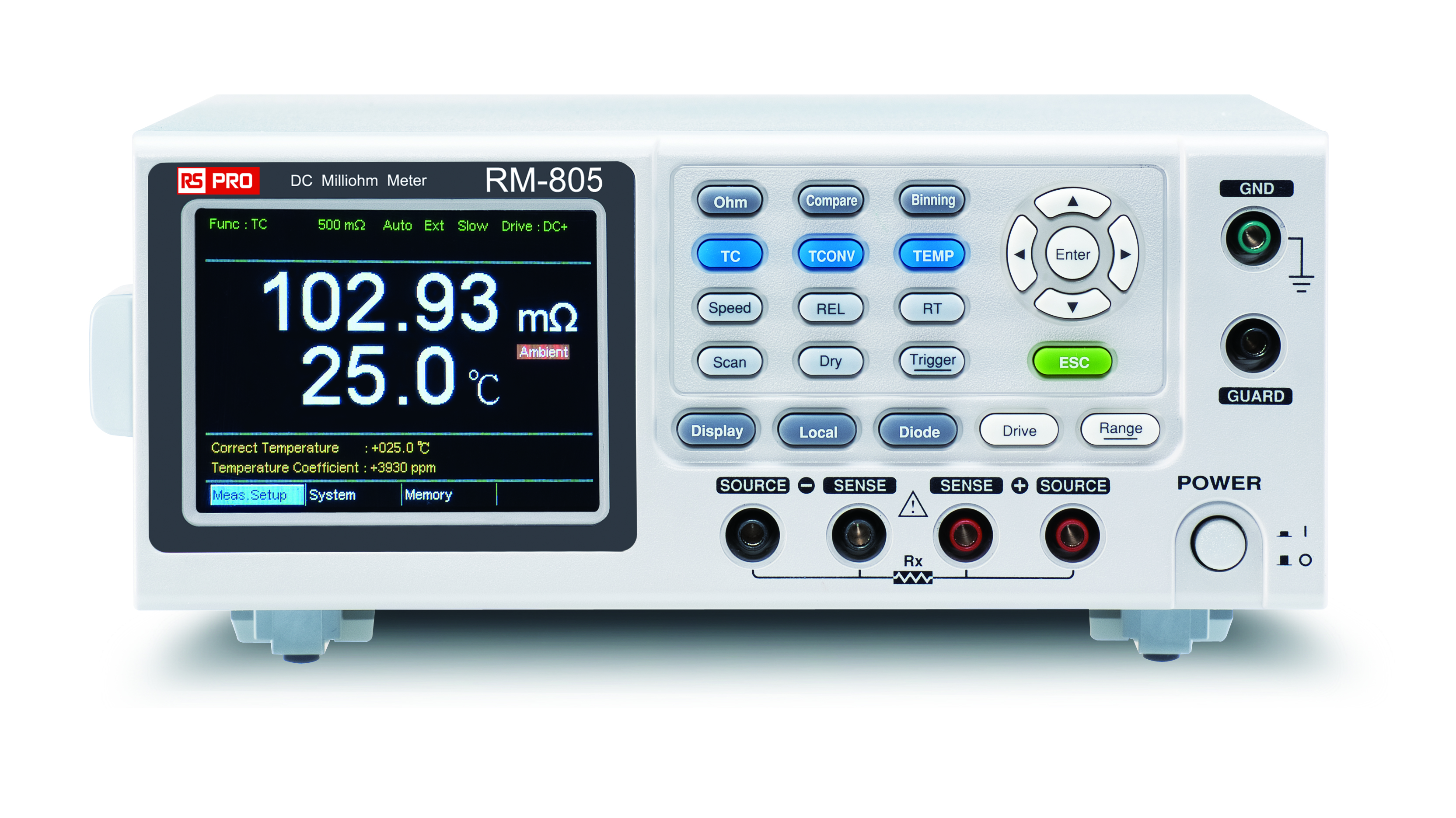 122-5156 RS PRO RM-805 Ohmmeter, 5 mΩ Max, 1 μΩ, 4 Wire
