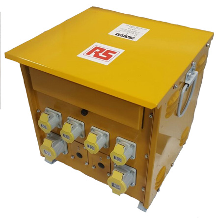 122-6707 RS PRO 3 Site Transformer 10 kVA, 400 V Primary, 110 V (55V-0V-55V) Secondary, 32 A O/P