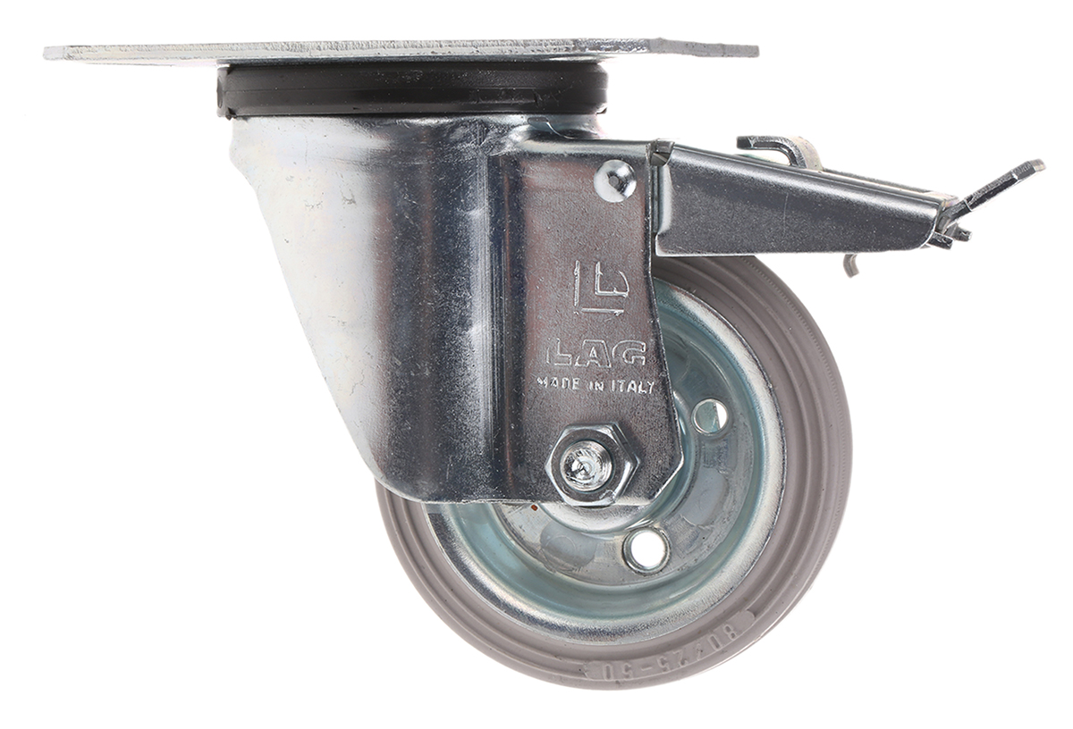 LAG Braked Swivel Castor, 60 kg Capacity, 80 mm Wheel