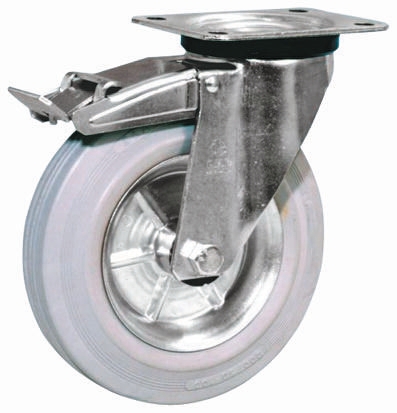 LAG Braked Swivel Castor, 120 kg Capacity, 125 mm Wheel