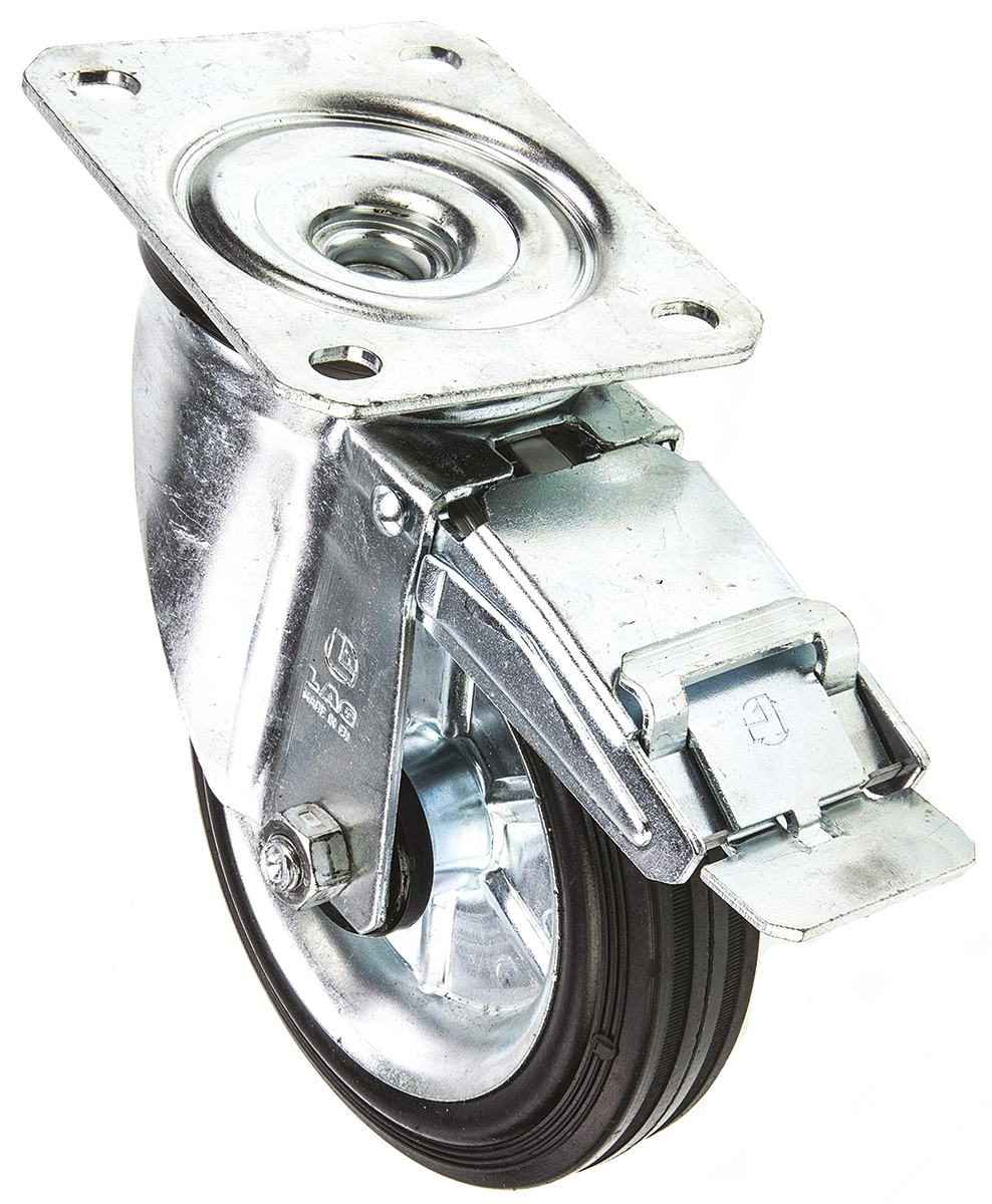LAG Braked Swivel Castor, 180 kg Capacity, 160 mm Wheel
