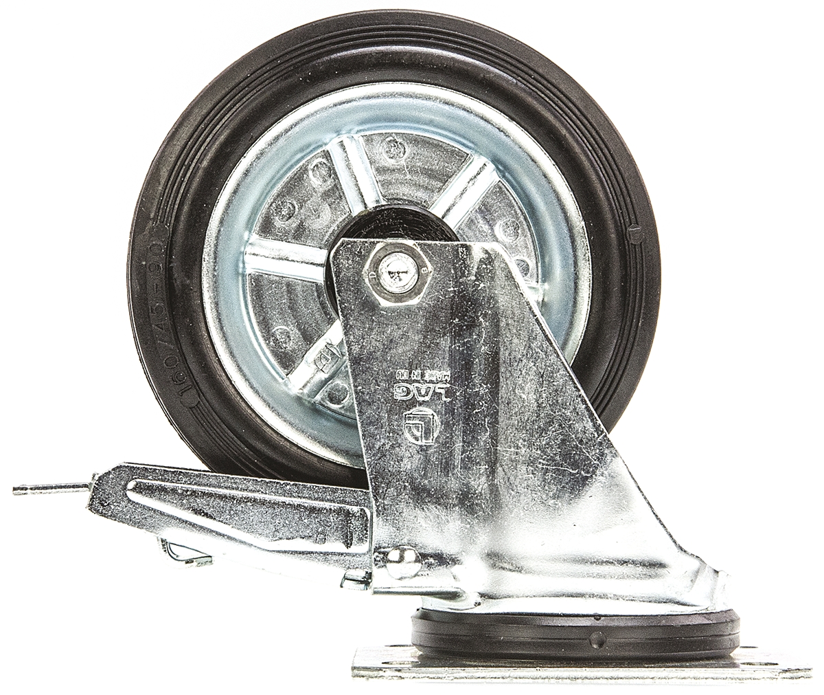12278-fr LAG Braked Swivel Castor, 180 kg Capacity, 160 mm Wheel