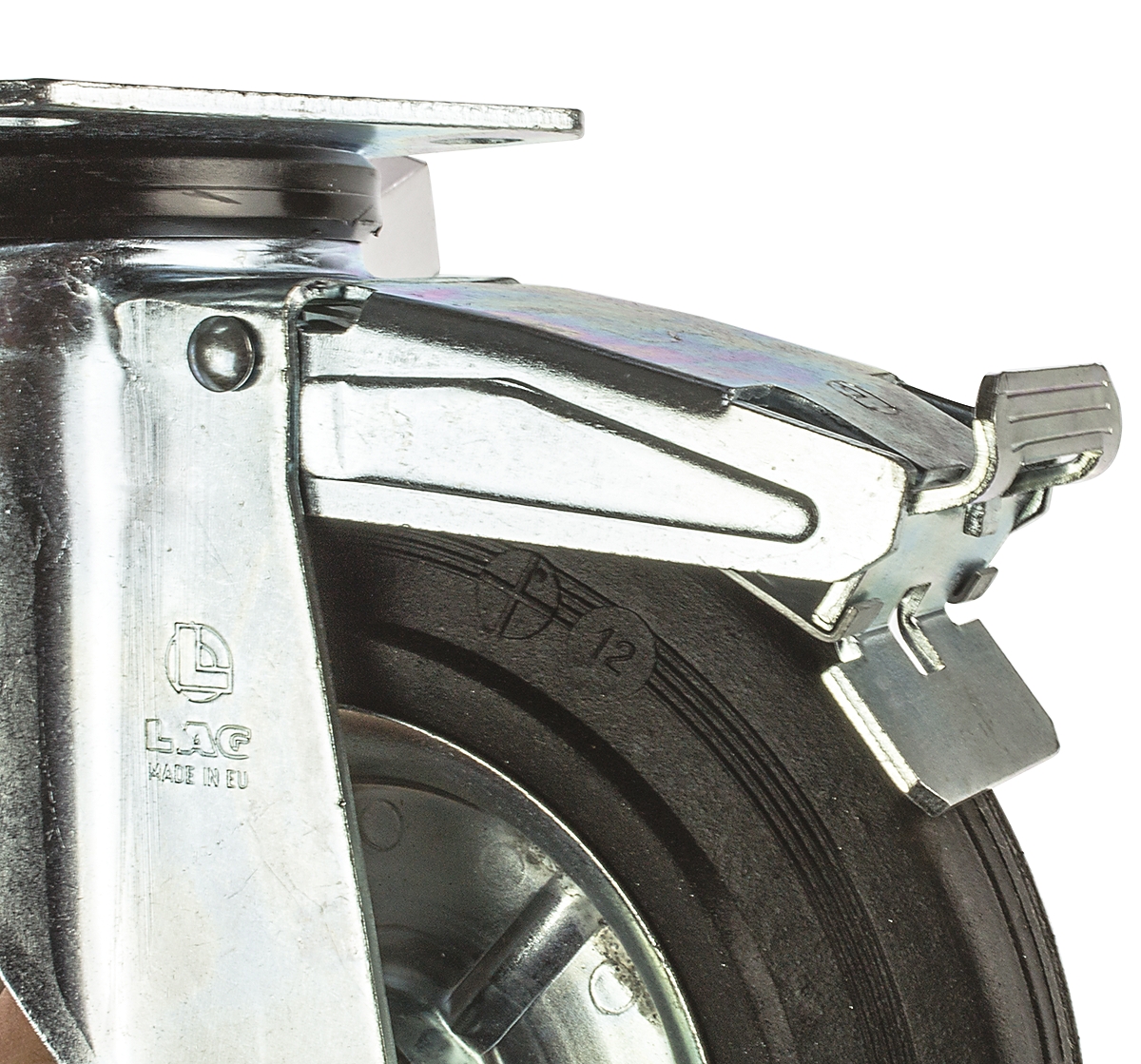 12286-fr LAG Braked Swivel Castor, 230 kg Capacity, 200 mm Wheel