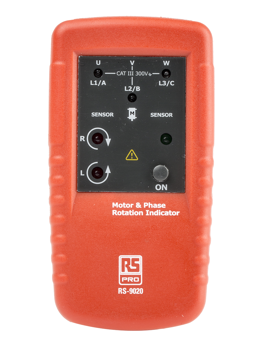 RS PRO RS9020 Phase Rotation Tester 2 Hz, 400 Hz Max, 400V ac Max Non-Contact