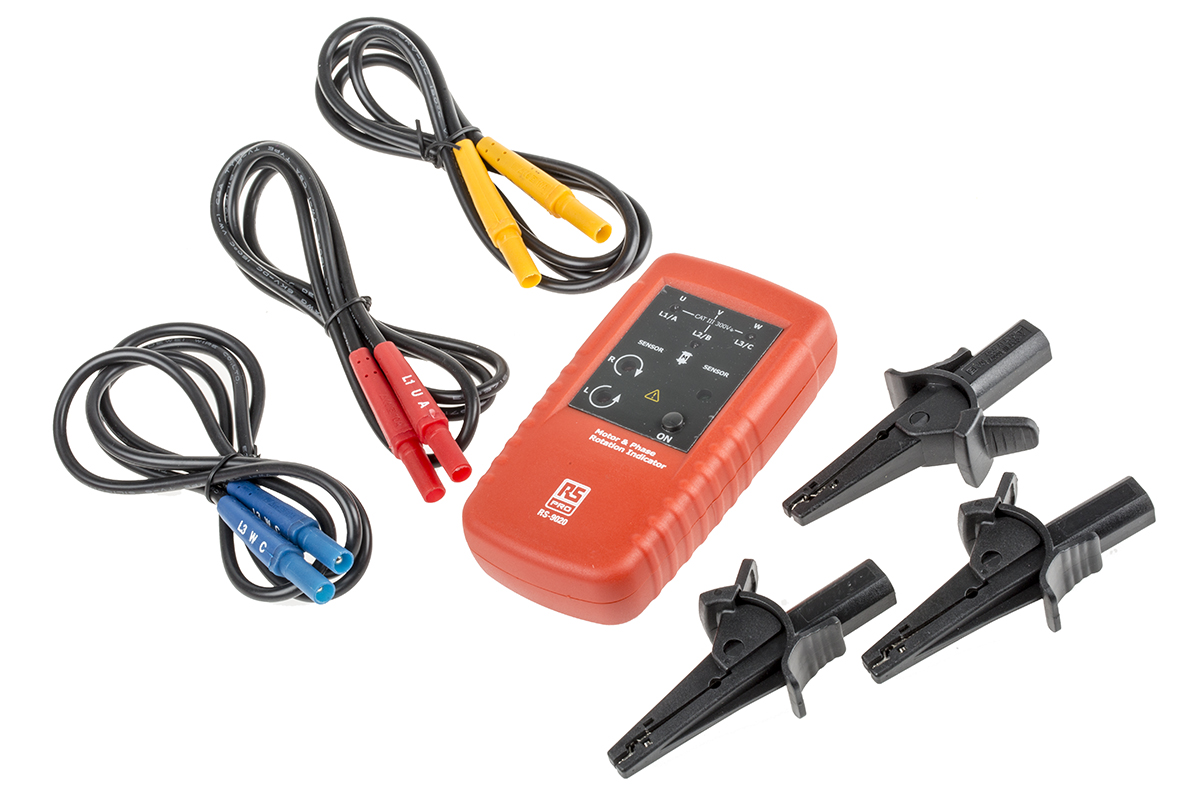 123-1932 RS PRO RS9020 Phase Rotation Tester 2 Hz, 400 Hz Max, 400V ac Max Non-Contact