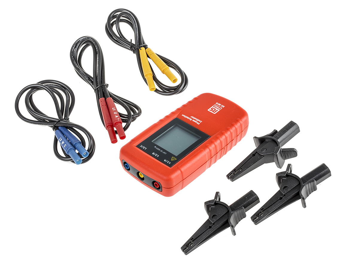 123-1966 RS PRO RS9010 Phase Rotation Tester 15 Hz, 400 Hz Max, 690V ac Max, RSCAL
