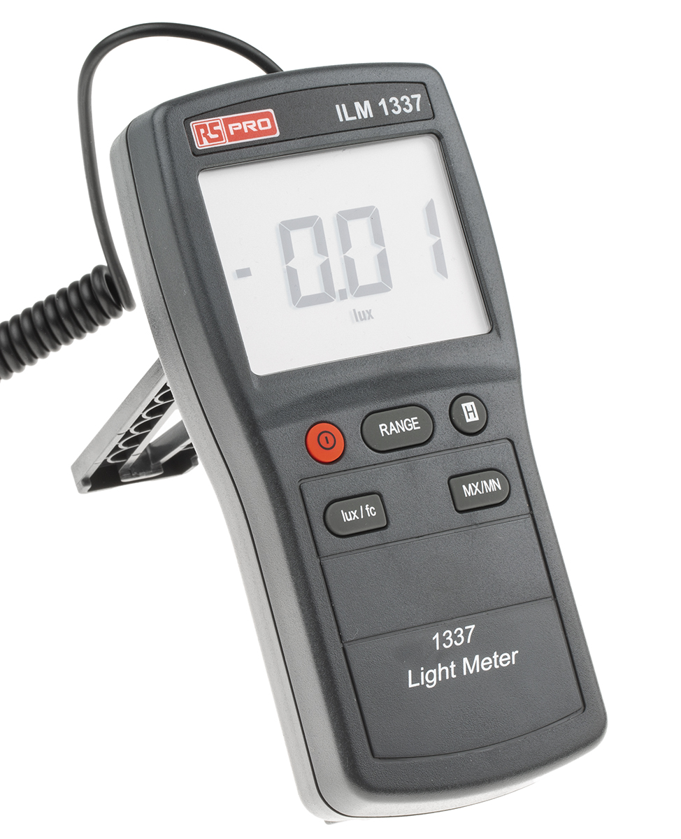123-2222 RS PRO ILM 1337 Light Meter, 0lx to 20000 lx, ±3 % ±5 Digits