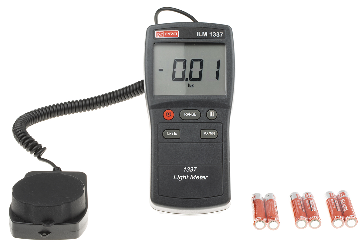 123-2222 RS PRO ILM 1337 Light Meter, 0lx to 20000 lx, ±3 % ±5 Digits