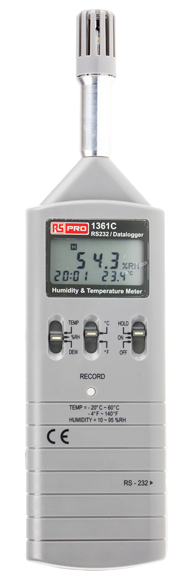 RS PRO 1361C Temperature & Humidity Data Logger, RS232