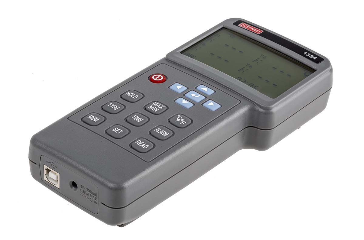 123-2235 RS PRO 1384 Temperature Data Logger, USB, 4 Channel
