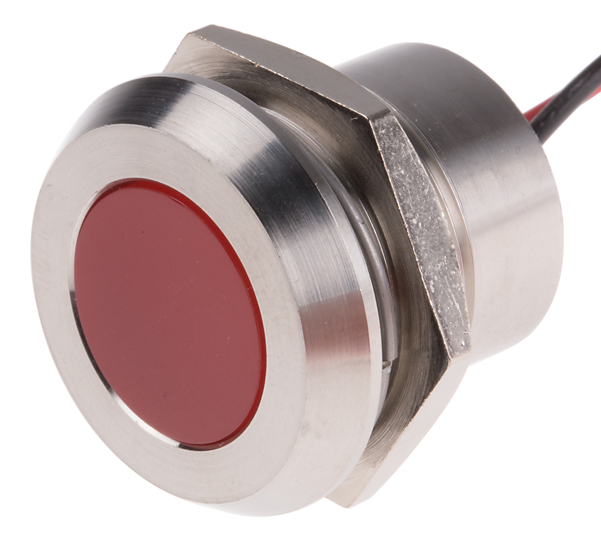 RS PRO Red Panel Mount Indicator, 220V ac, Lead Wire Termination, IP67