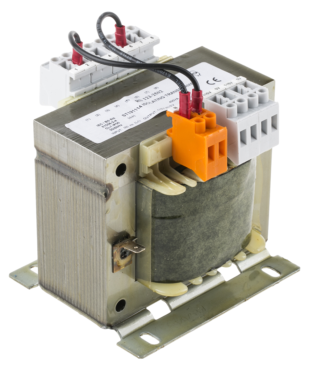 RS PRO 2 Output 400 VA Chassis Mount Transformer, 2 x 115 V ac, IEC 61558-2-4