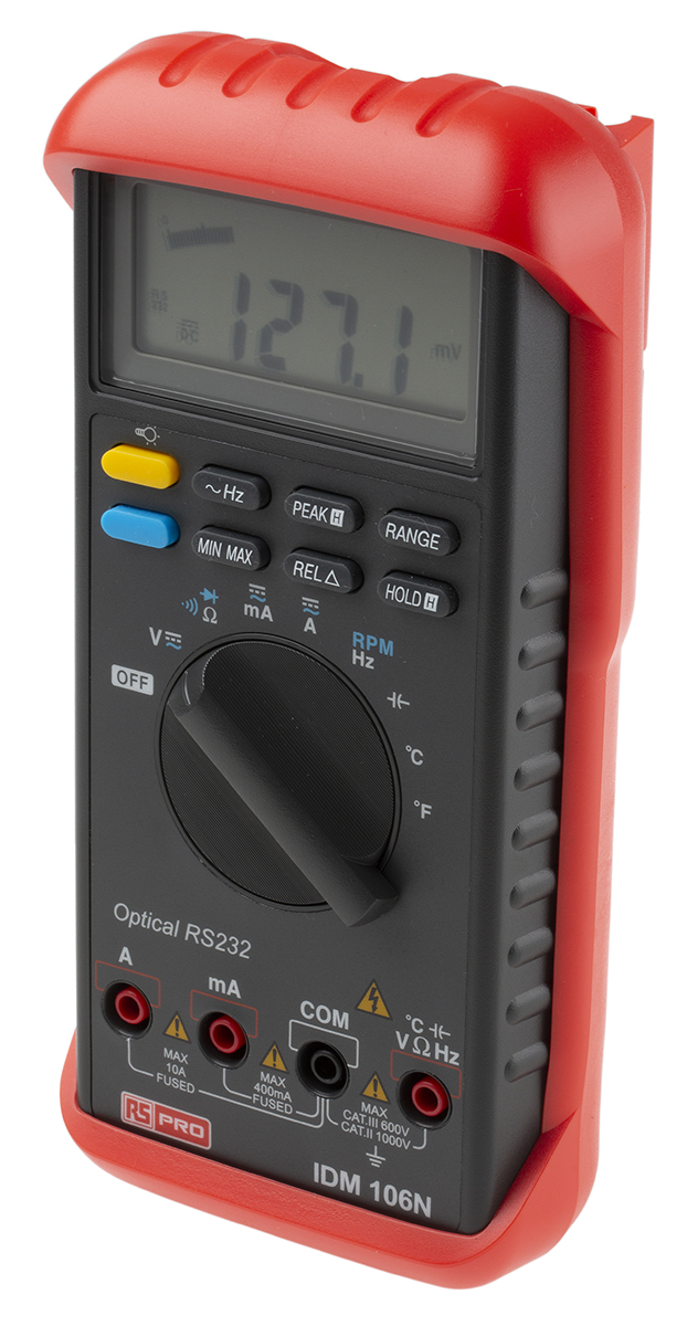 123-3236 RS PRO IDM106N IDM 103N/105N/106N Handheld Digital Multimeter True RMS, 10 A ac, 10 A dc, 1 kV ac