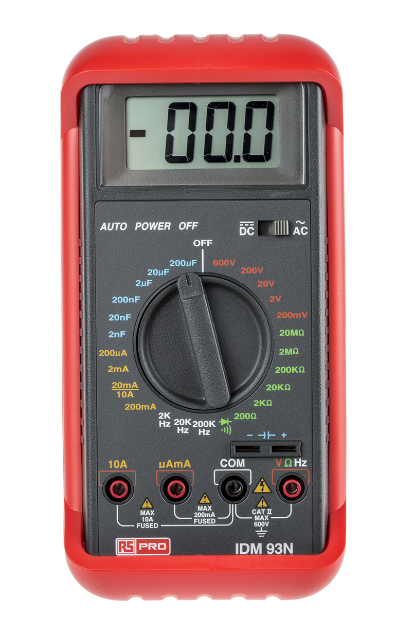 RS PRO IDM93N Handheld Digital Multimeter - UKAS Calibrated