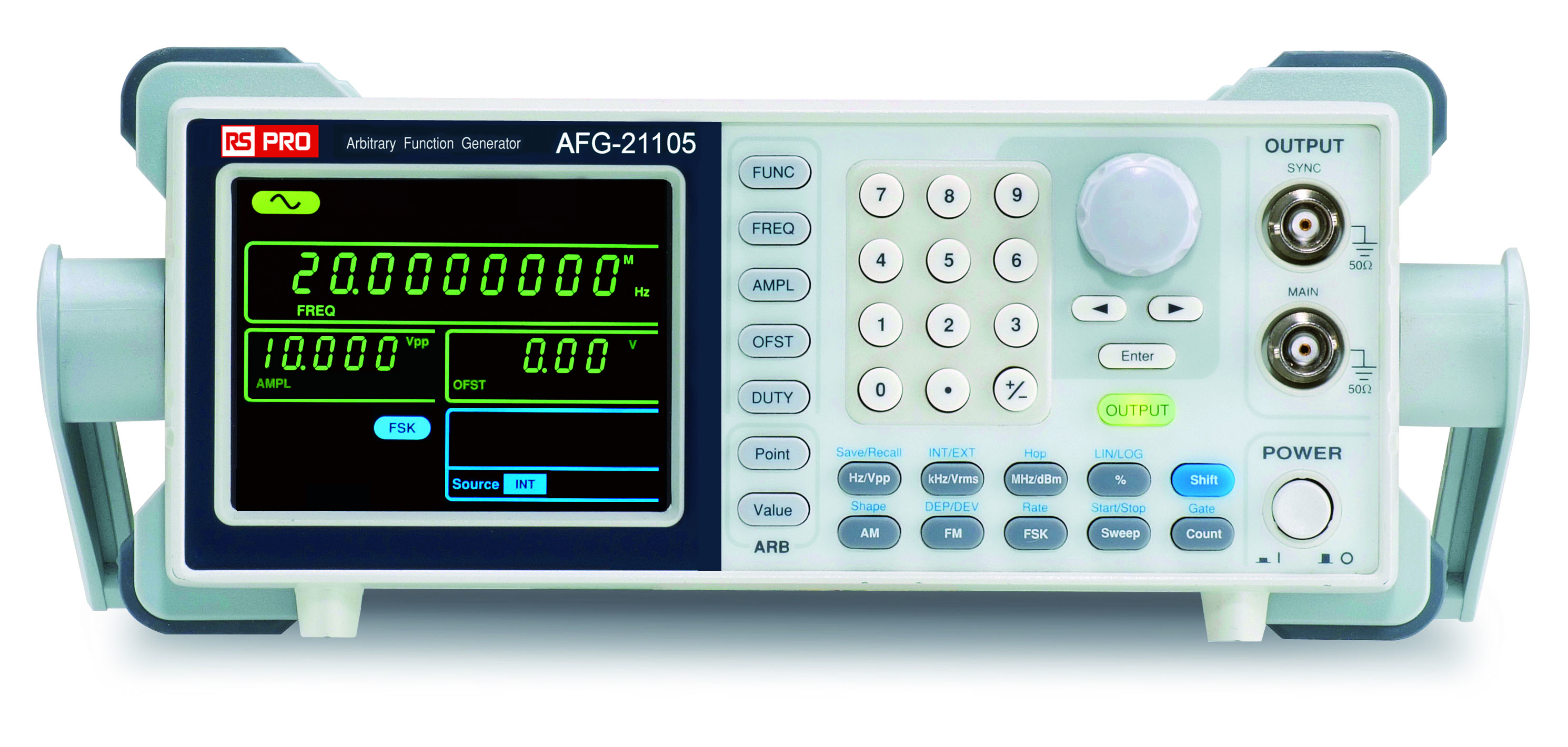 RS PRO AFG21105 Function Generator & Counter, 0.1 Hz Min, 5 MHz Max FM Modulation Variable Sweep