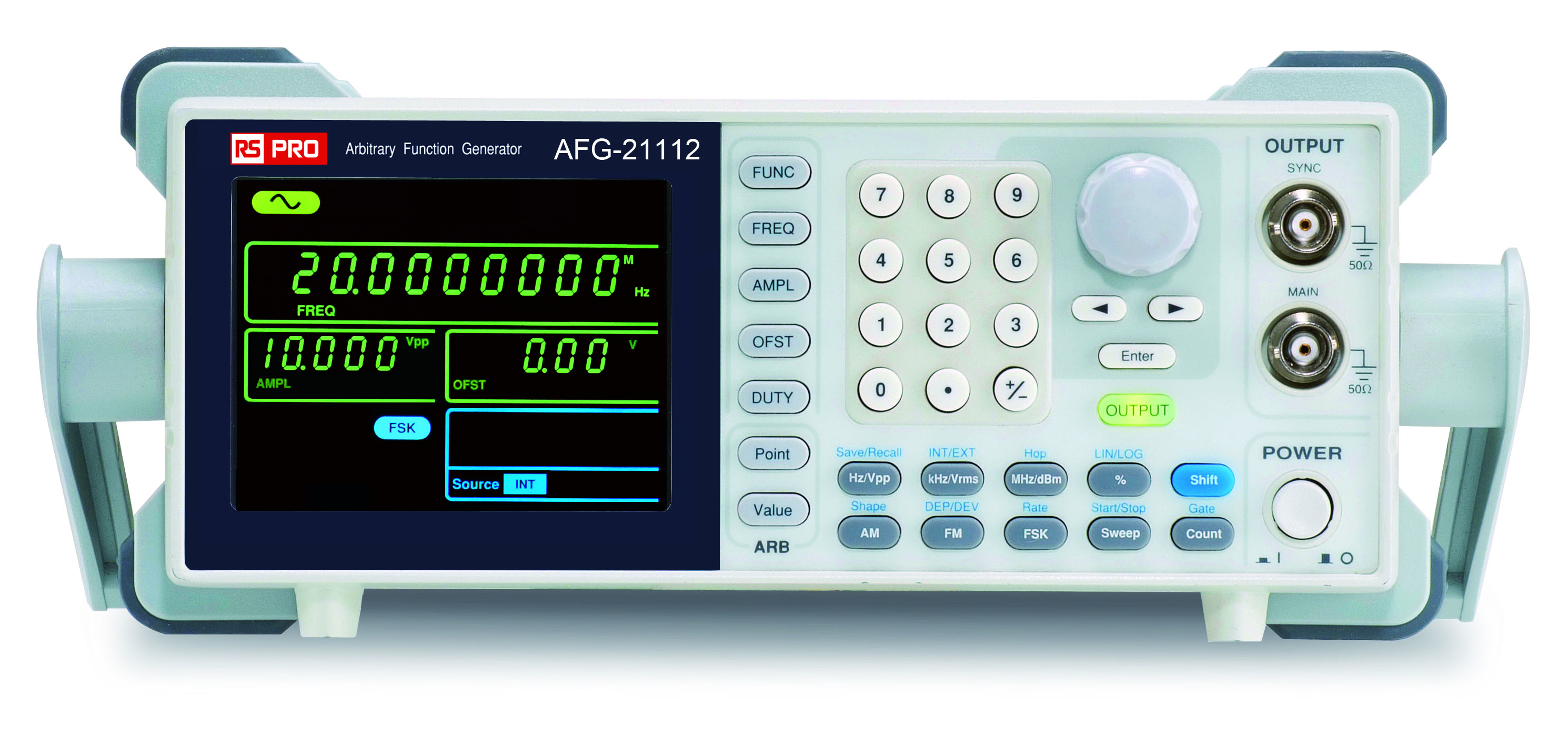 RS PRO AFG21112 Function Generator & Counter, 0.1 Hz Min, 12 MHz Max FM Modulation Variable Sweep