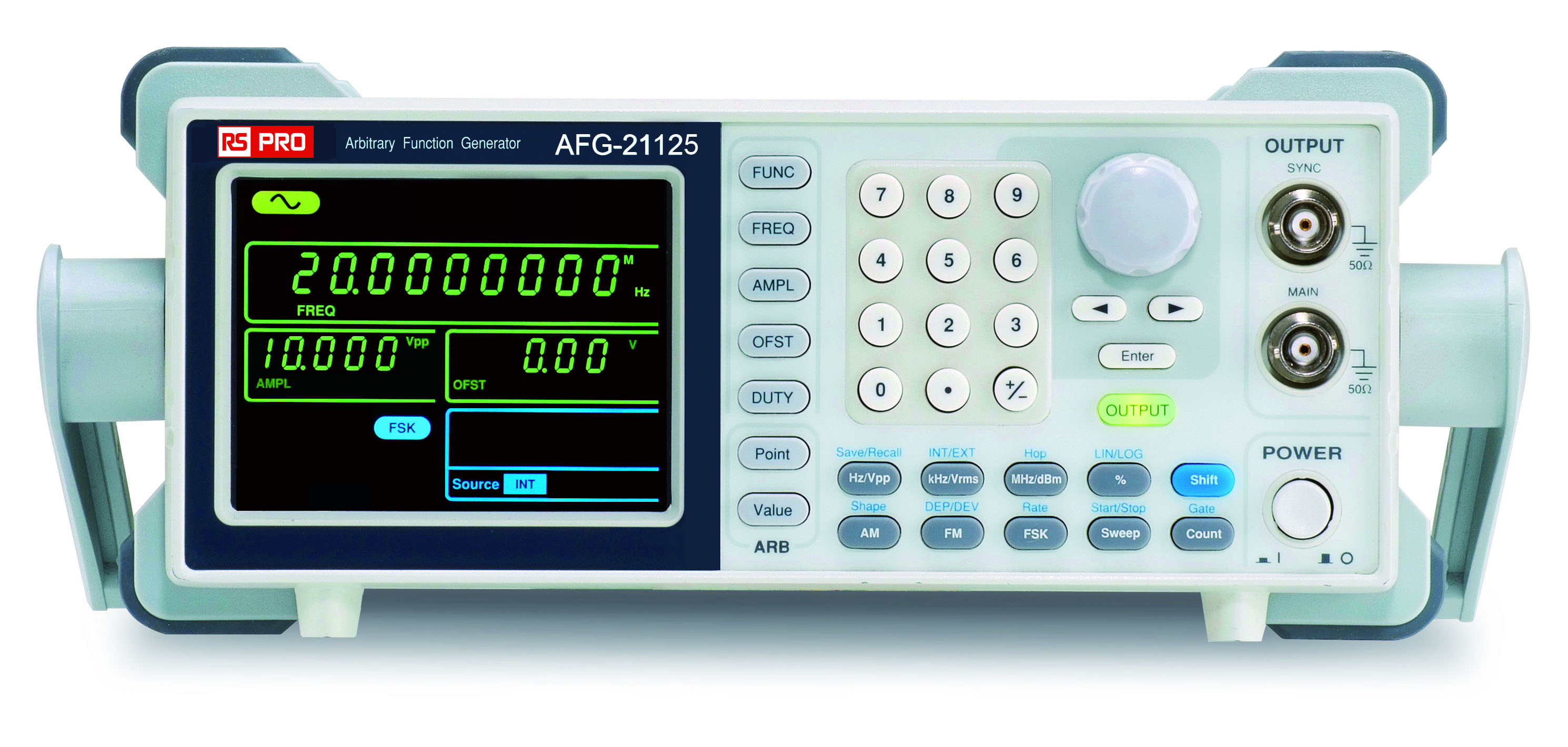 RS PRO AFG21125 Function Generator & Counter, 0.1 Hz Min, 25 MHz Max FM Modulation Variable Sweep