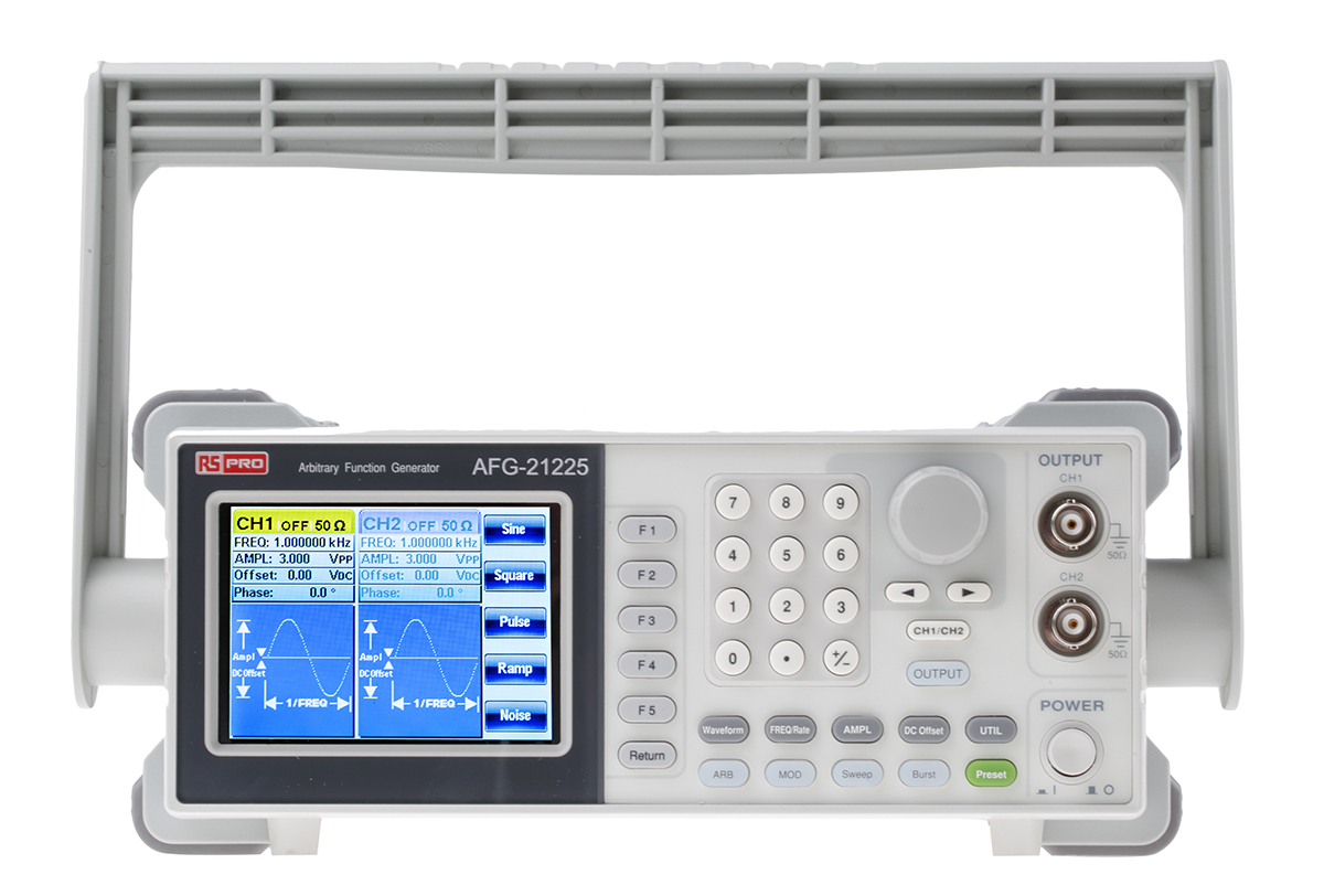RS PRO AFG21225 Function Generator & Counter, 1 μHz Min, 25 MHz Max FM Modulation Variable Sweep