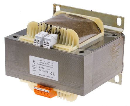 RS PRO 2 Output 2000 VA Chassis Mount Transformer, 2 x 115 V ac, ASNZS 61558..6 or ASNZS 61558..4, ASNZS 61558.1, RoHS,
