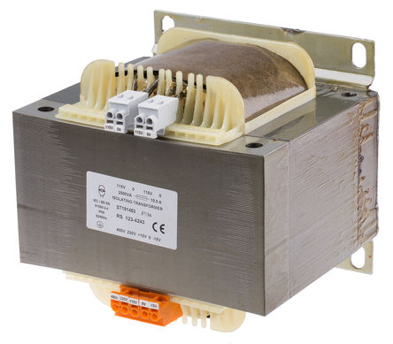 RS PRO 2 Output 2500 VA Chassis Mount Transformer, 2 x 115 V ac, IECBSEN 615581, RoHS, IECBSEN 615586 or IECBSEN 615584,