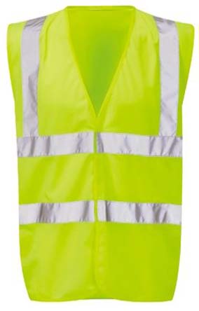 RS PRO Yellow Hi Vis Vest Polyester, L