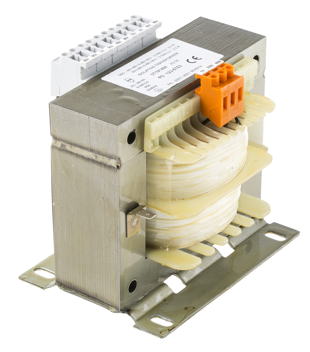 RS PRO 4 Output 500 VA Chassis Mount Transformer, 4 x 0-55-60 V ac, IEC 61558-2-4