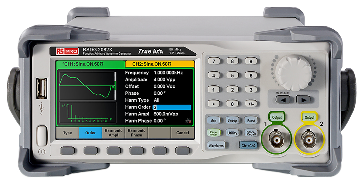 RS PRO Arbitrary Waveform Generator 80 MHz Max, 2-Channel, 1 Hz Min