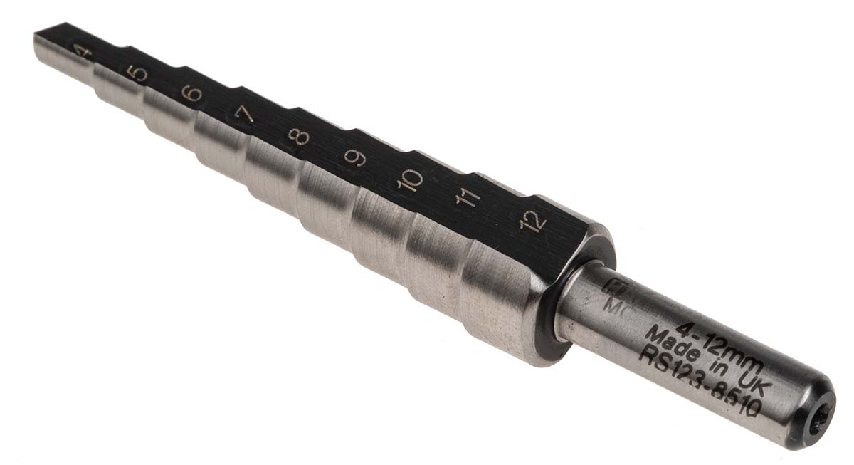 123-8510 RS PRO HSS 4 to 12 mm Drill Bit, Cone