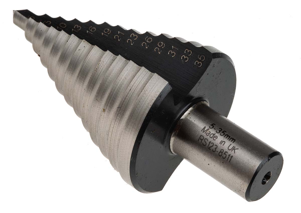 123-8511 RS PRO HSS 5 to 35 mm Drill Bit, Cone
