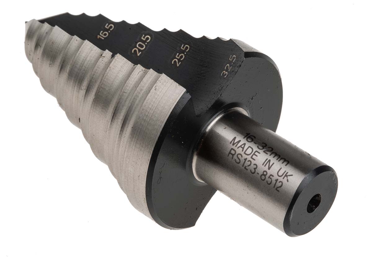 123-8512 RS PRO HSS 16 to 32 mm Drill Bit, Cone