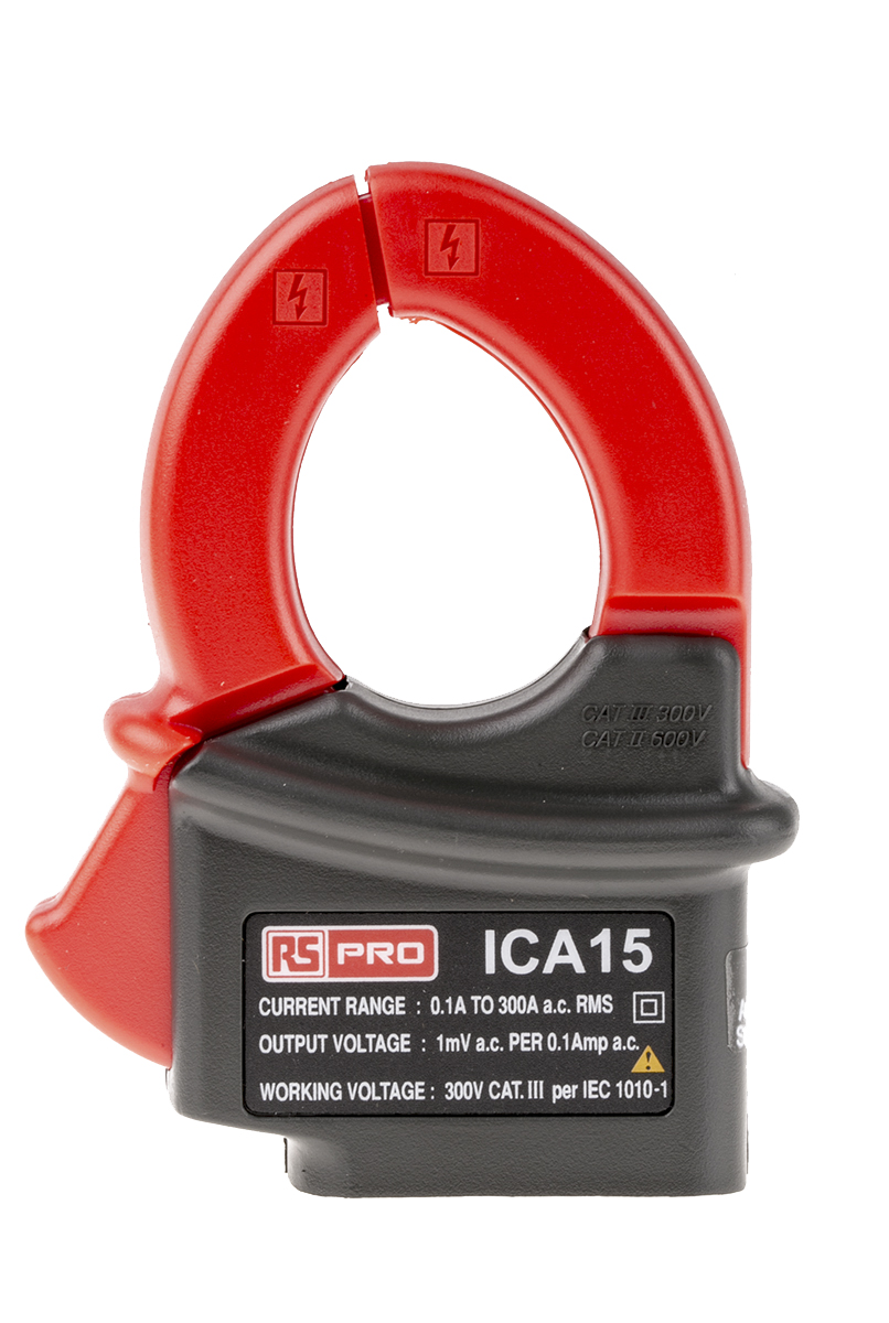 RS PRO Current Clamp, AC Adapter, 300 A ac AC Max, Current/Voltage Output