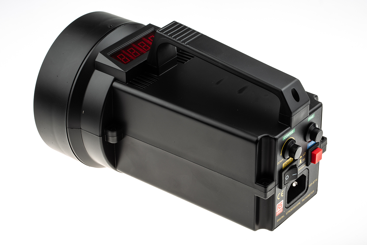 123-8774 RS PRO DT-2239-2 (230V) Stroboscope, 10000rpm Max, ±0.05 % Accuracy, 1 s Sample Time