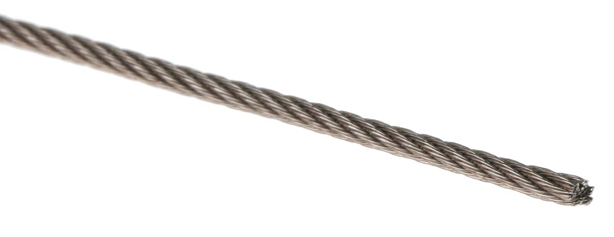 RS PRO Stainless Steel Wire Rope, 100 m