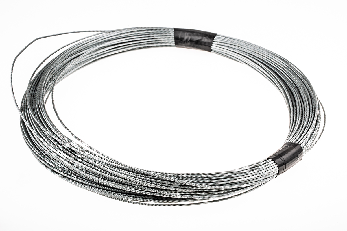 RS PRO Galvanised Steel Wire Rope, 50 m