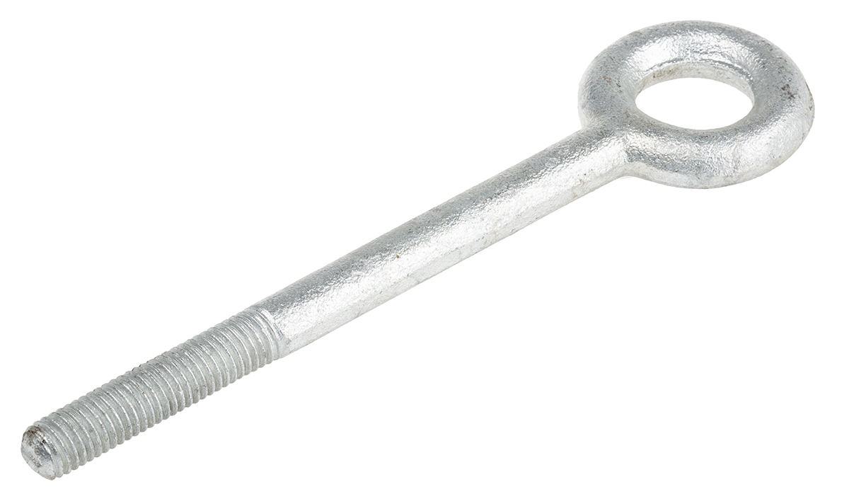 RS PRO Galvanised Steel Eye Bolt, M12 Thread, 50 mm Thread Length, 24 mm