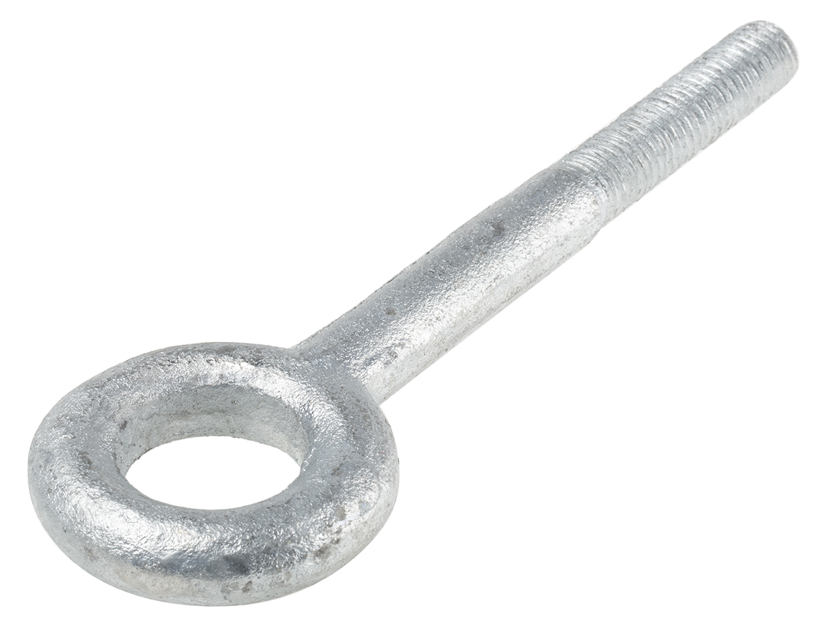 RS PRO Galvanised Steel Eye Bolt, M12 Thread, 50 mm Thread Length, 24 mm