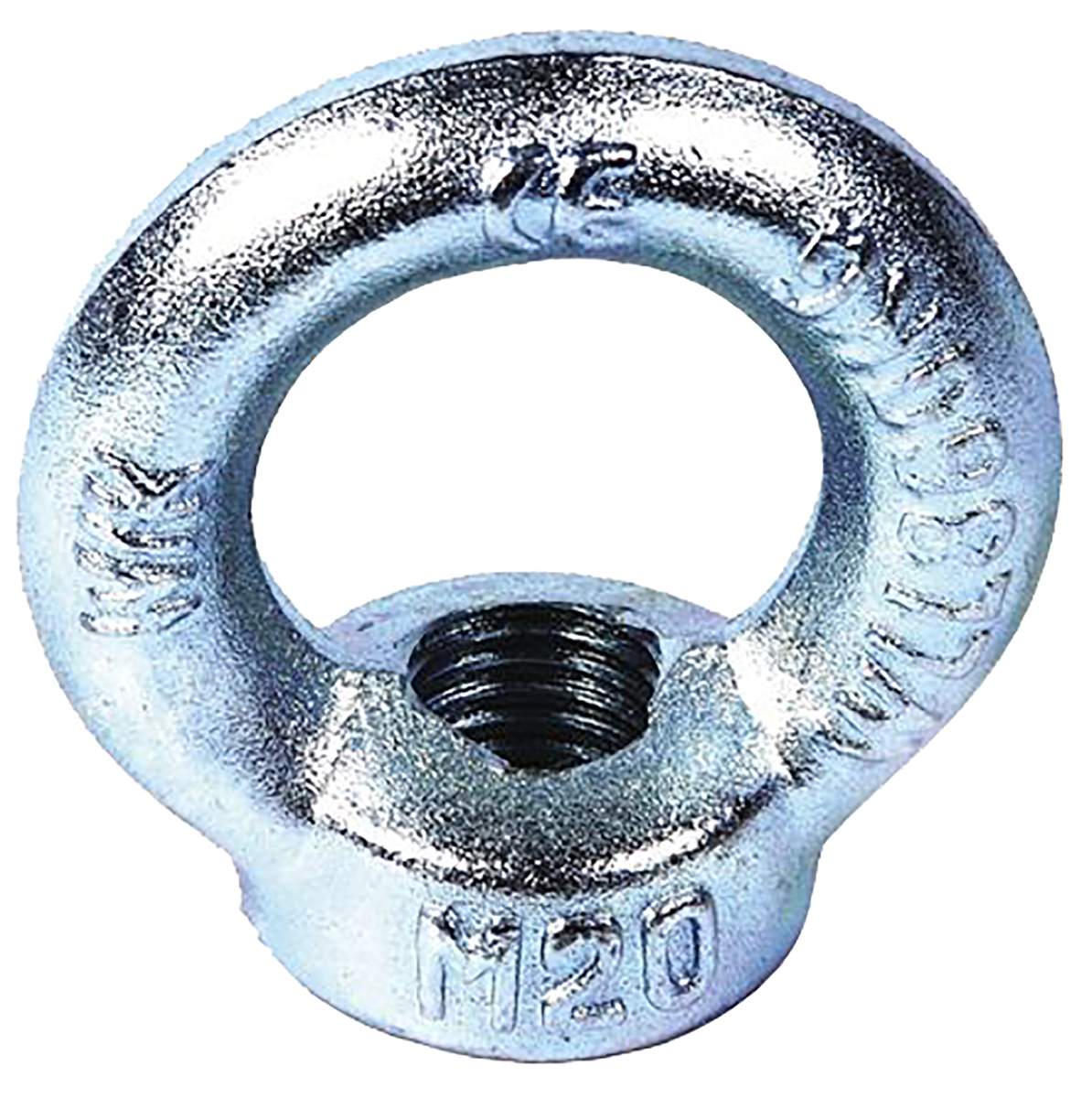RS PRO Carbon Steel Eye Nut, M20 Thread, 16 mm Thread Length, 72 mm, 1.2 t Load