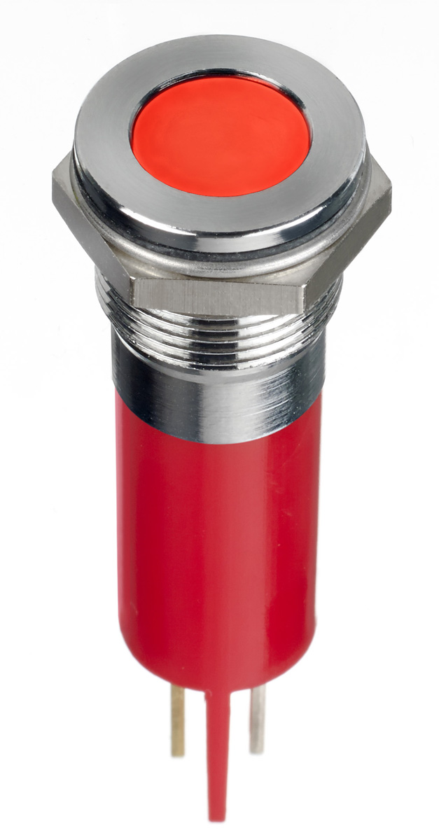 RS PRO Red Panel Mount Indicator, 24V dc, Solder Lug Termination, IP67