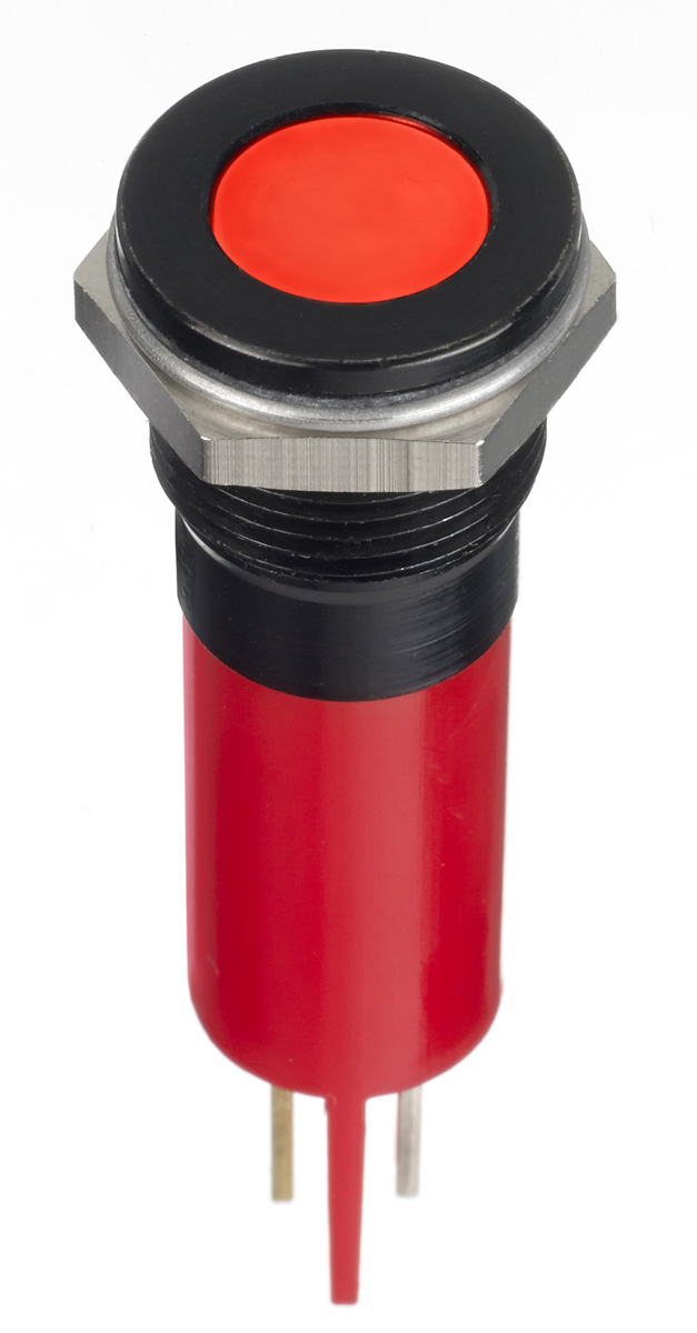 RS PRO Red Panel Mount Indicator, 220V ac, Solder Lug Termination, IP67