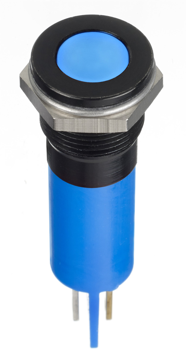 RS PRO Blue Panel Mount Indicator, 12V dc, Solder Lug Termination, IP67