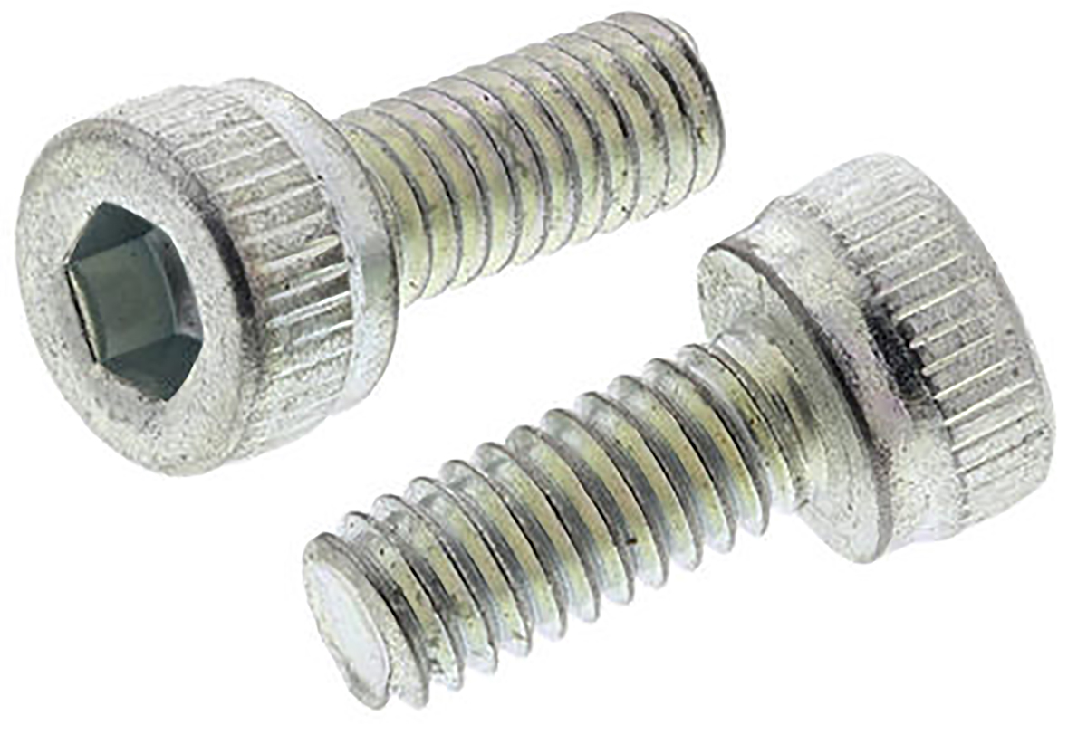 RS PRO Bright Zinc Steel Hex Socket Cap Screw, Hex, M6 x 8 mm