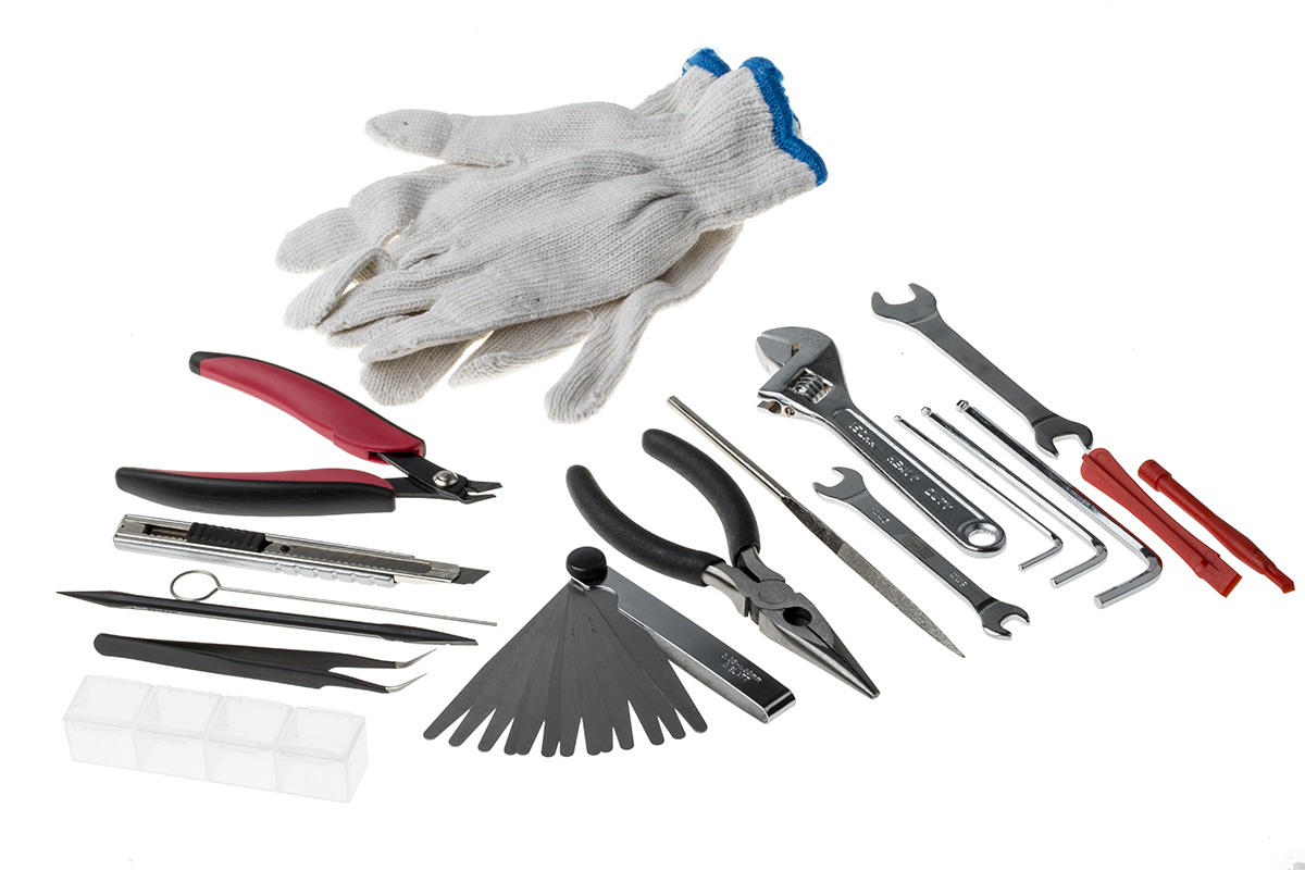 RS PRO 19 Piece 3D Printer Repair Tool Kit with Case