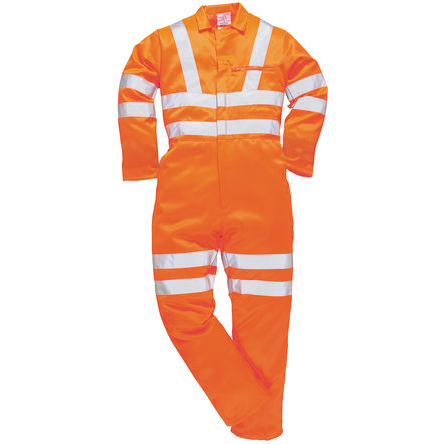 Portwest Orange Reusable Hi Vis Overalls, XL