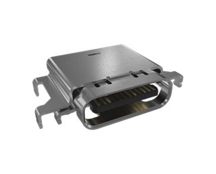 Amphenol Communications Solutions Right Angle, SMT, Socket- Single Port Type C 4.0 USB C Connector