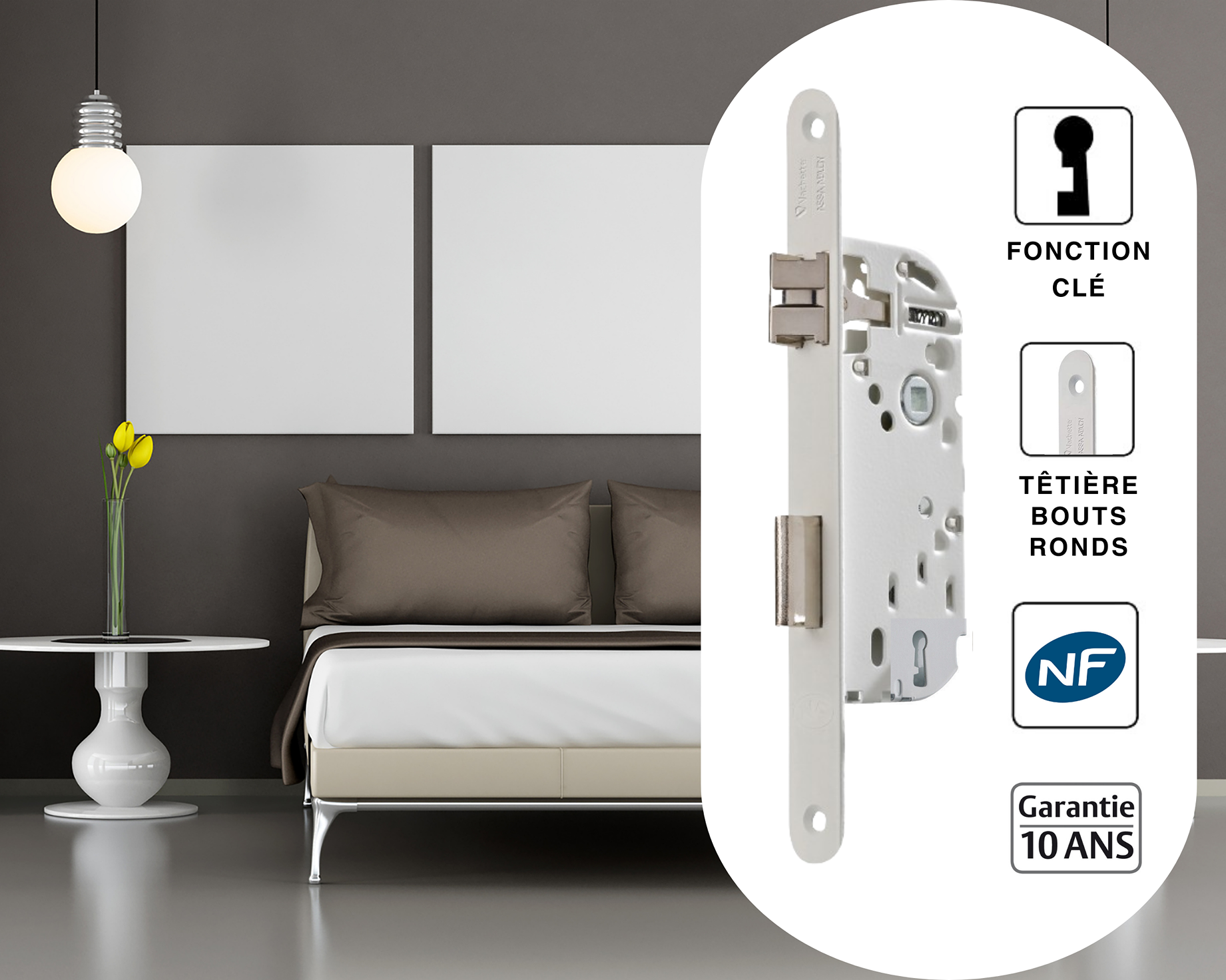 12405000 Vachette Mortice Lock Standard Locking with Key, 0 Levers, 15000 Differs