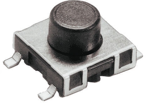 Schurter IP40 Black Tactile Switch Button, 1.3 mm, SPST 50 mA 42 V dc, Surface
