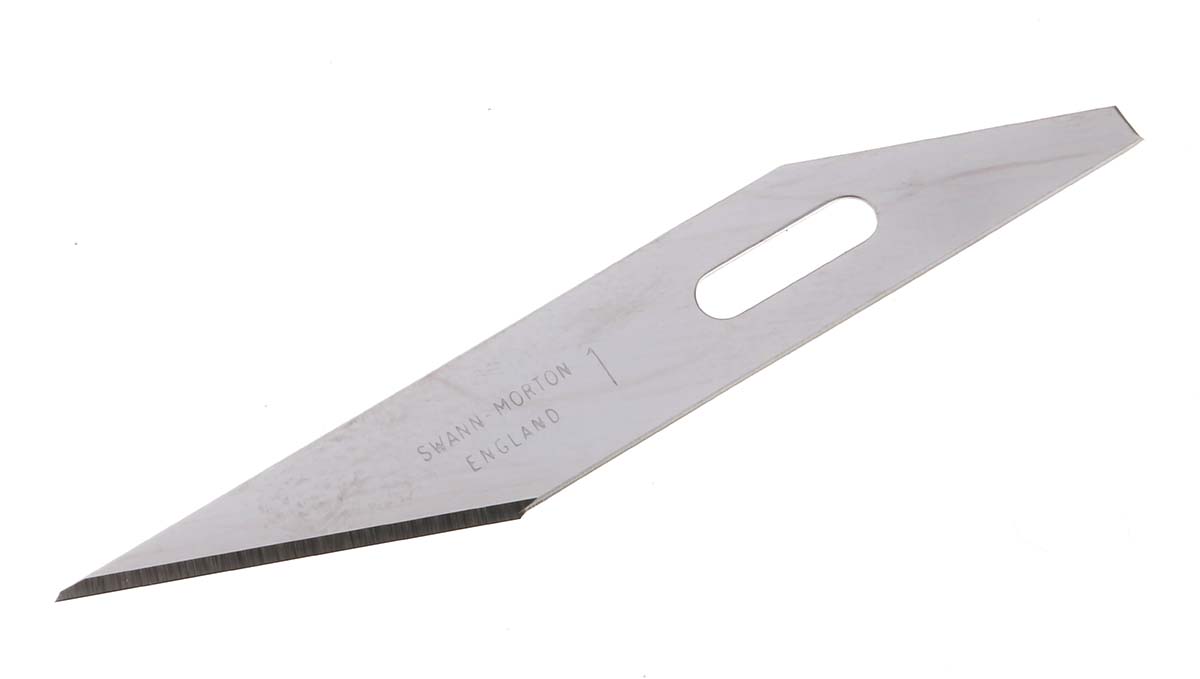 Swann-Morton Carbon Steel Flat Scalpel Blade, No.1, 50 per Package