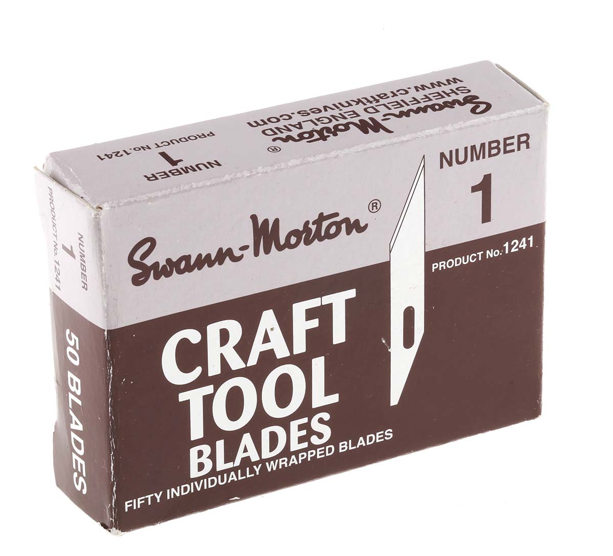 1241 Swann-Morton Carbon Steel Flat Scalpel Blade, No.1, 50 per Package