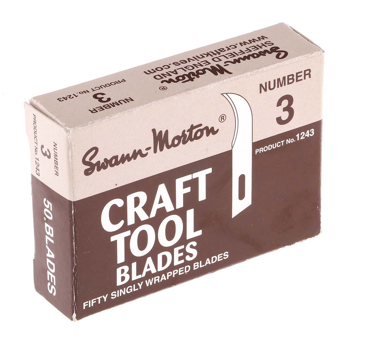 1243 Swann-Morton Carbon Steel Curved Scalpel Blade, No.3, 50 per Package