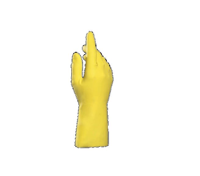Mapa VITAL 124 Yellow Latex Glove, Size 8, Latex Coating